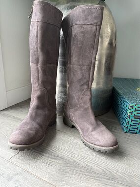 Timberland Women’s Taupe Suede Over-the-Knee Riding Boots